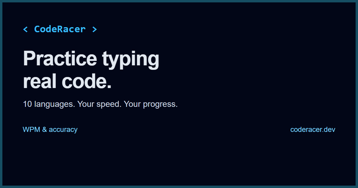 Code Typing Practice & Speed Test | Code Racer